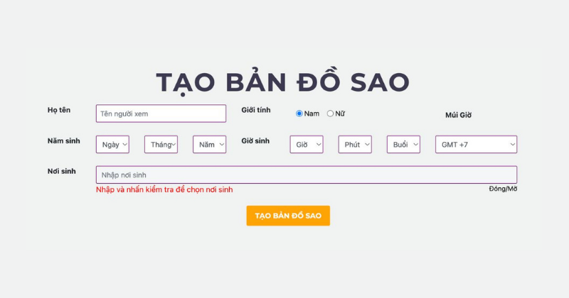 Cách lập bản đồ sao cá nhân chi tiết