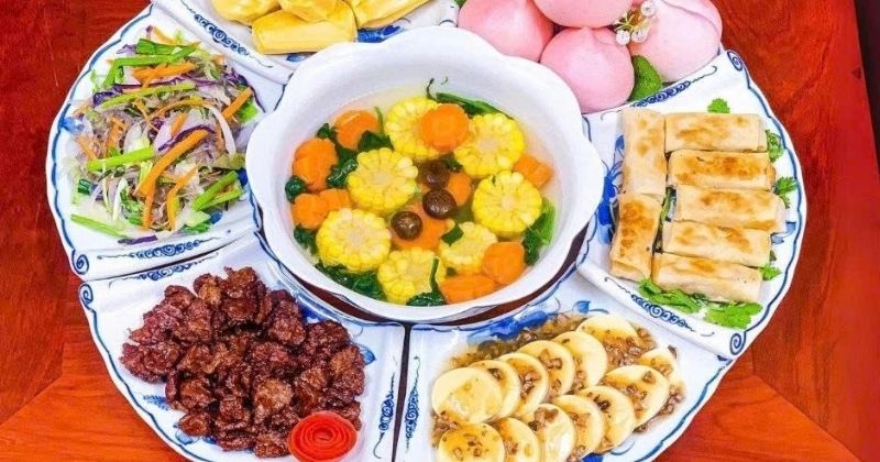 Mâm lễ chay thanh đạm để tưởng niệm thai nhi