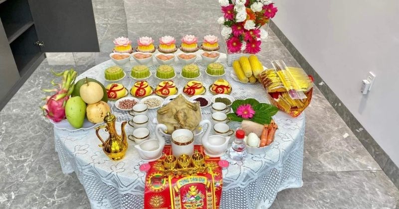 Mâm lễ trung tính cho thai nhi chưa biết giới tính hoặc chưa đặt tên