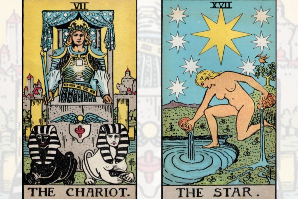 Lá bài The Star khi kết hợp với The Chariot