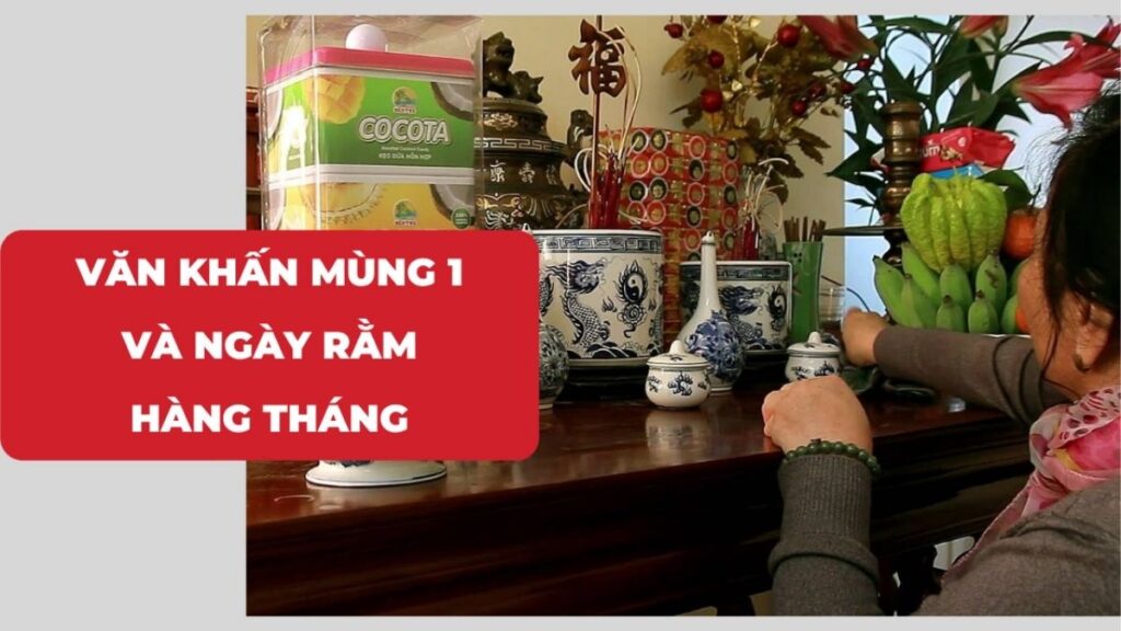 Văn khấn ngày rằm tại nhà với ban thờ, hương hoa và lễ vật truyền thống